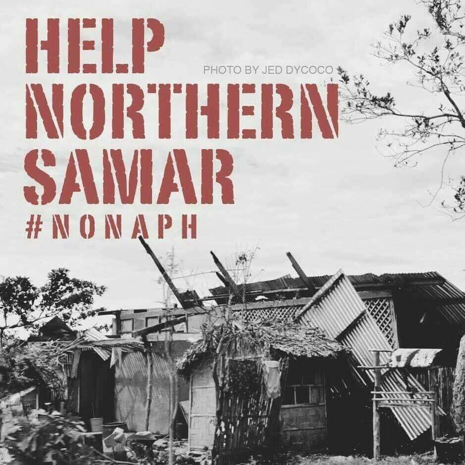 "Help Northern Samar Campaign" - recently destroyed by Typhoon Nona that hit Northern Samar Province, Eastern Visayas, Philippines.